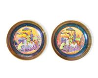 A Pair of Wedgwood Fairyland Lustre 'Nizami' Salvers