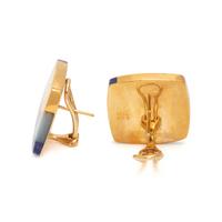 TIFFANY & CO., YELLOW GOLD, LAPIS LAZULI AND MOTHER-OF-PEARL EARCLIPS