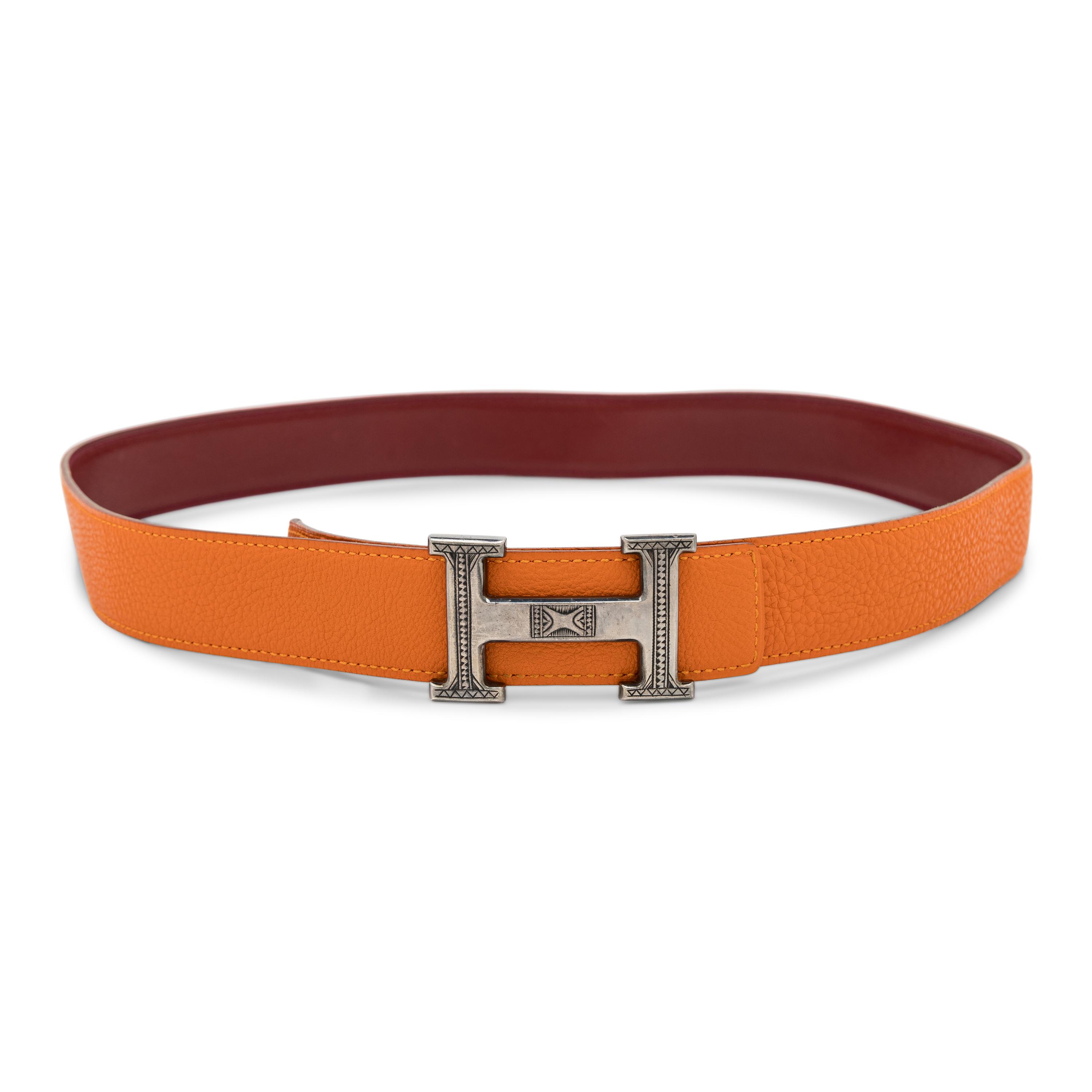 Hermès, Constance Belt with Tuareg-Engraved Sterling Buckle