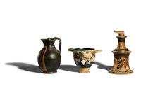 Three South Italian Red-Figured and Gnathian Vessels