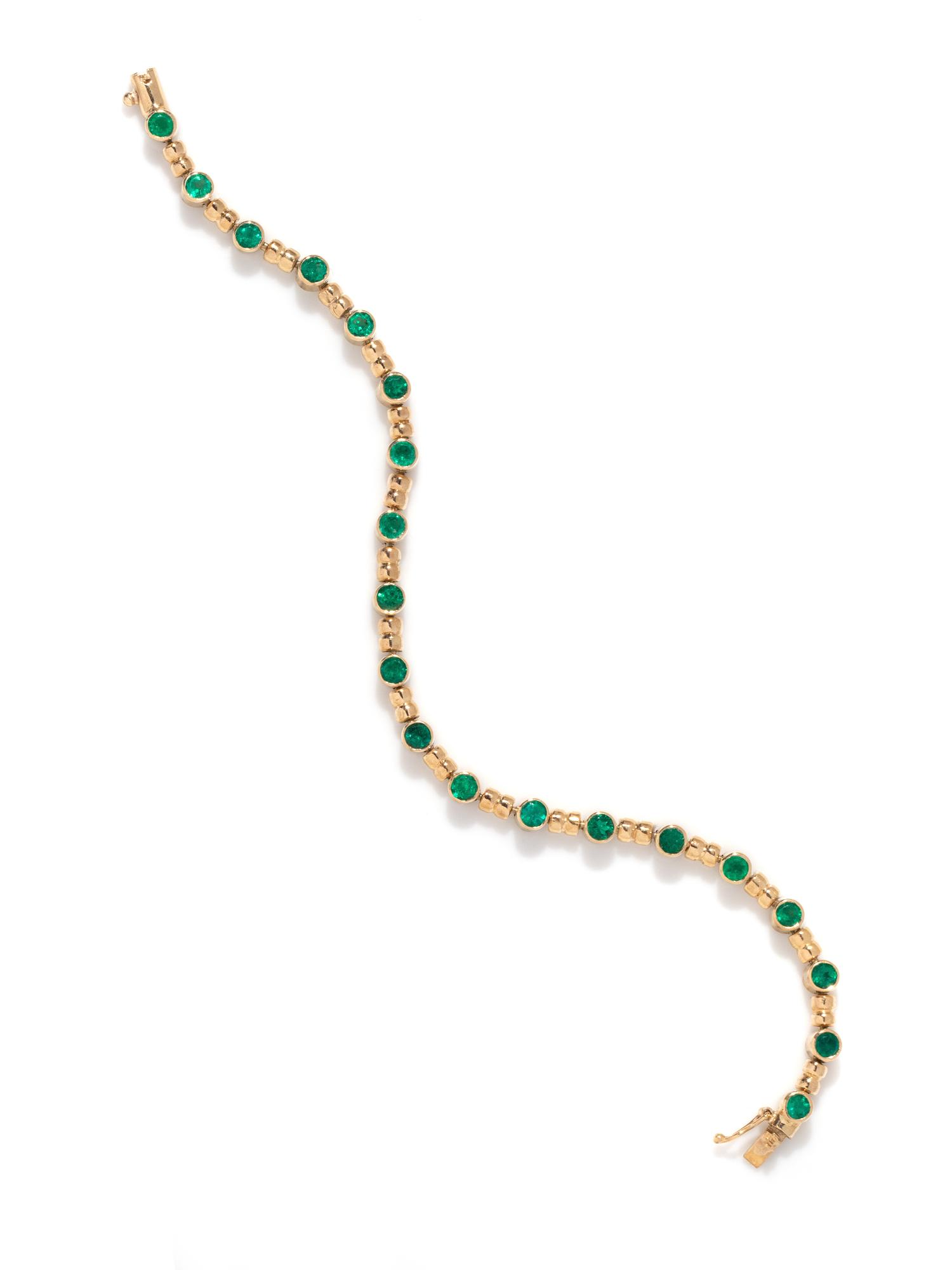 YELLOW GOLD AND EMERALD BRACELET