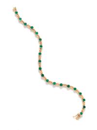 YELLOW GOLD AND EMERALD BRACELET