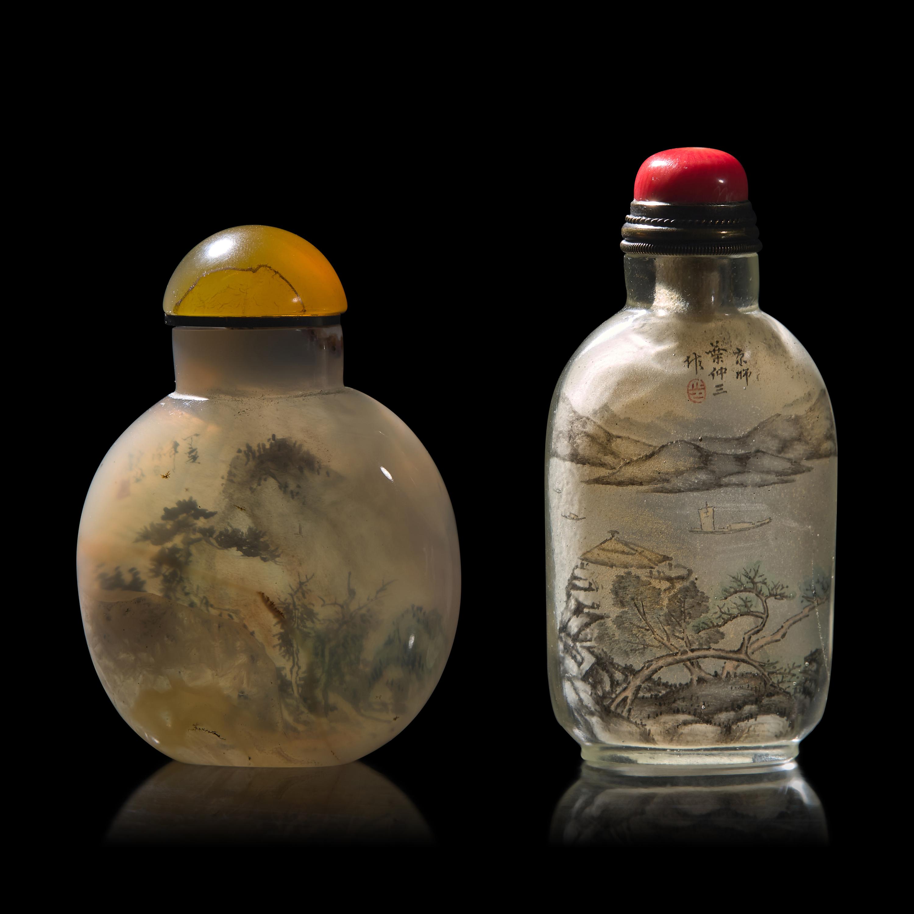 Two Chinese Inside Painted Snuff Bottles 內畫鼻煙壺兩支