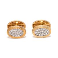 TIFFANY & CO., YELLOW GOLD AND DIAMOND CUFFLINKS