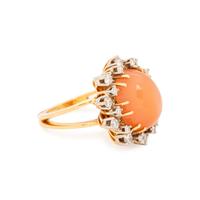 CAT'S EYE MOONSTONE AND DIAMOND RING