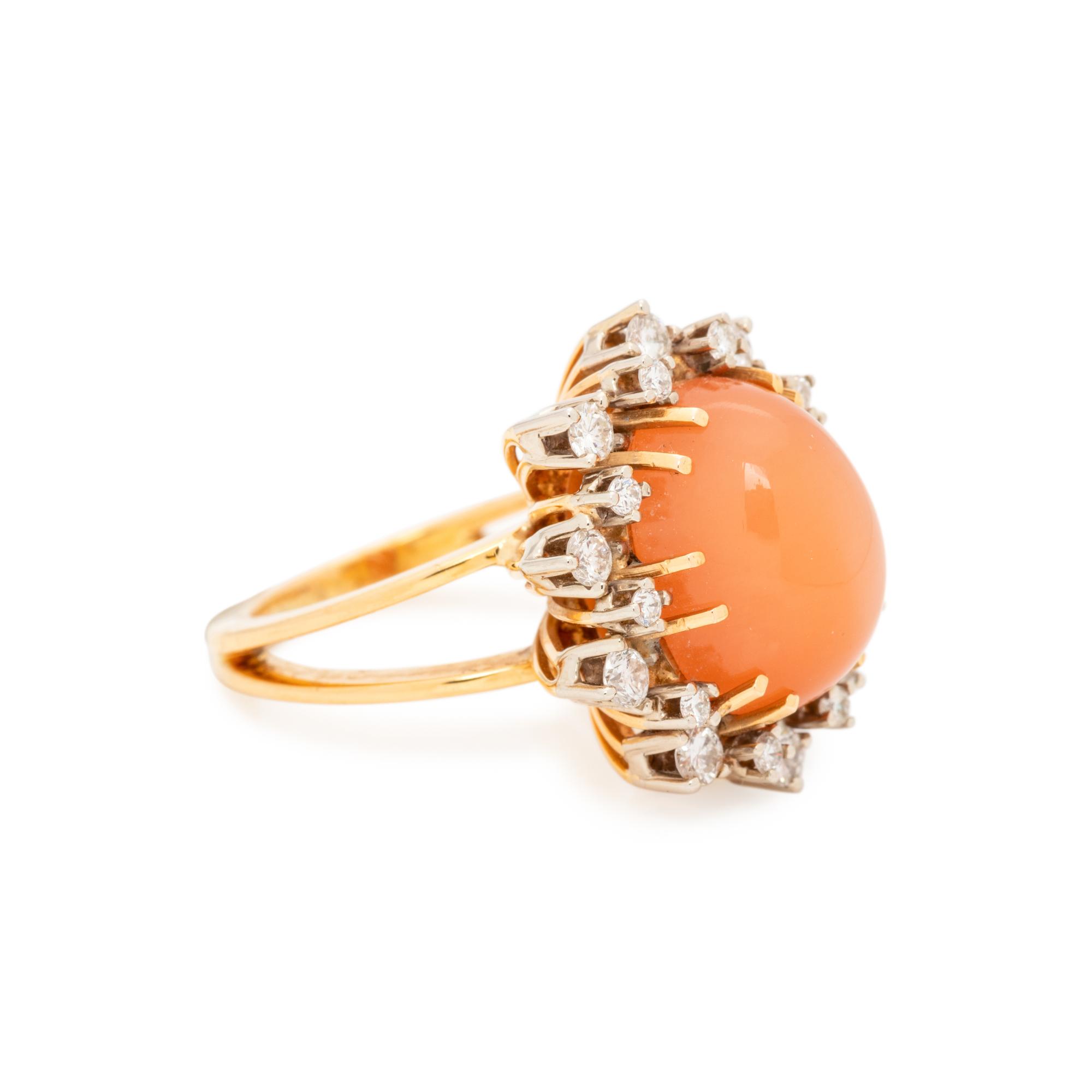 CAT'S EYE MOONSTONE AND DIAMOND RING