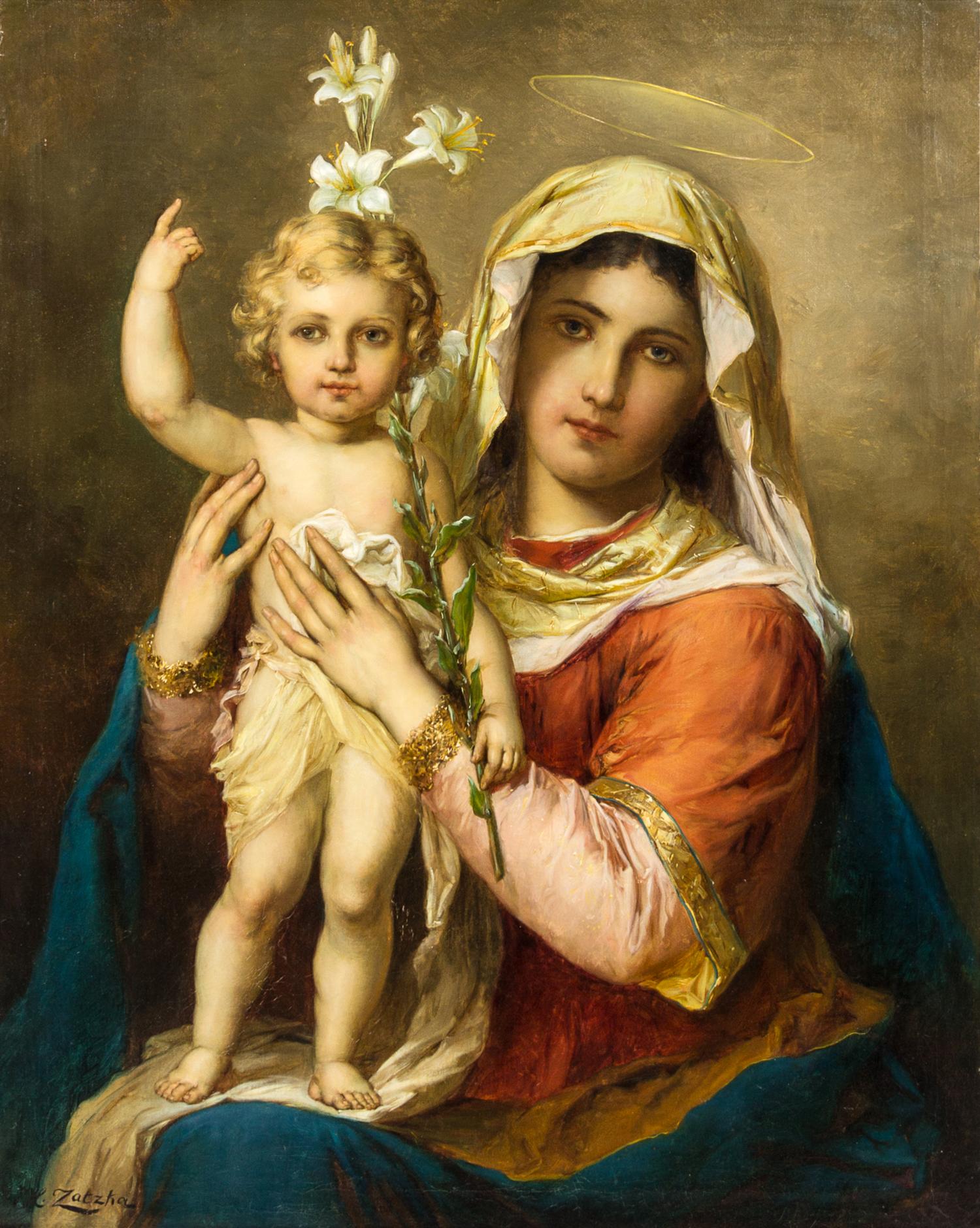 Hans Zatzka, (Austrian, 1859-1945), Madonna and Child
