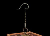 A finely executed Chinese bamboo birdcage and gold-splashed bronze hanger 精巧鳥籠及灑金銅鉤