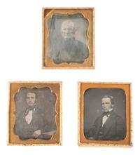 [EARLY PHOTOGRAPHY]. 19 sixth plate daguerreotypes of men with facial hair.