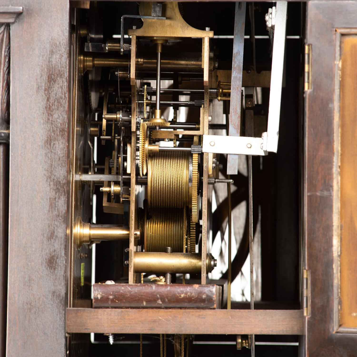 An American Mahogany Nine-Tube Tall Case Clock by Colonial Mfg. Co.