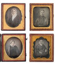 [EARLY PHOTOGRAPHY]. A group of 35 sixth plate daguerreotypes of aged women.