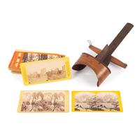 [EARLY PHOTOGRAPHY] -- [CRONAU, Rudolf]. Stereoscope and 20 stereoviews of the United States and abroad collected by artist Rudolf Cronau.
