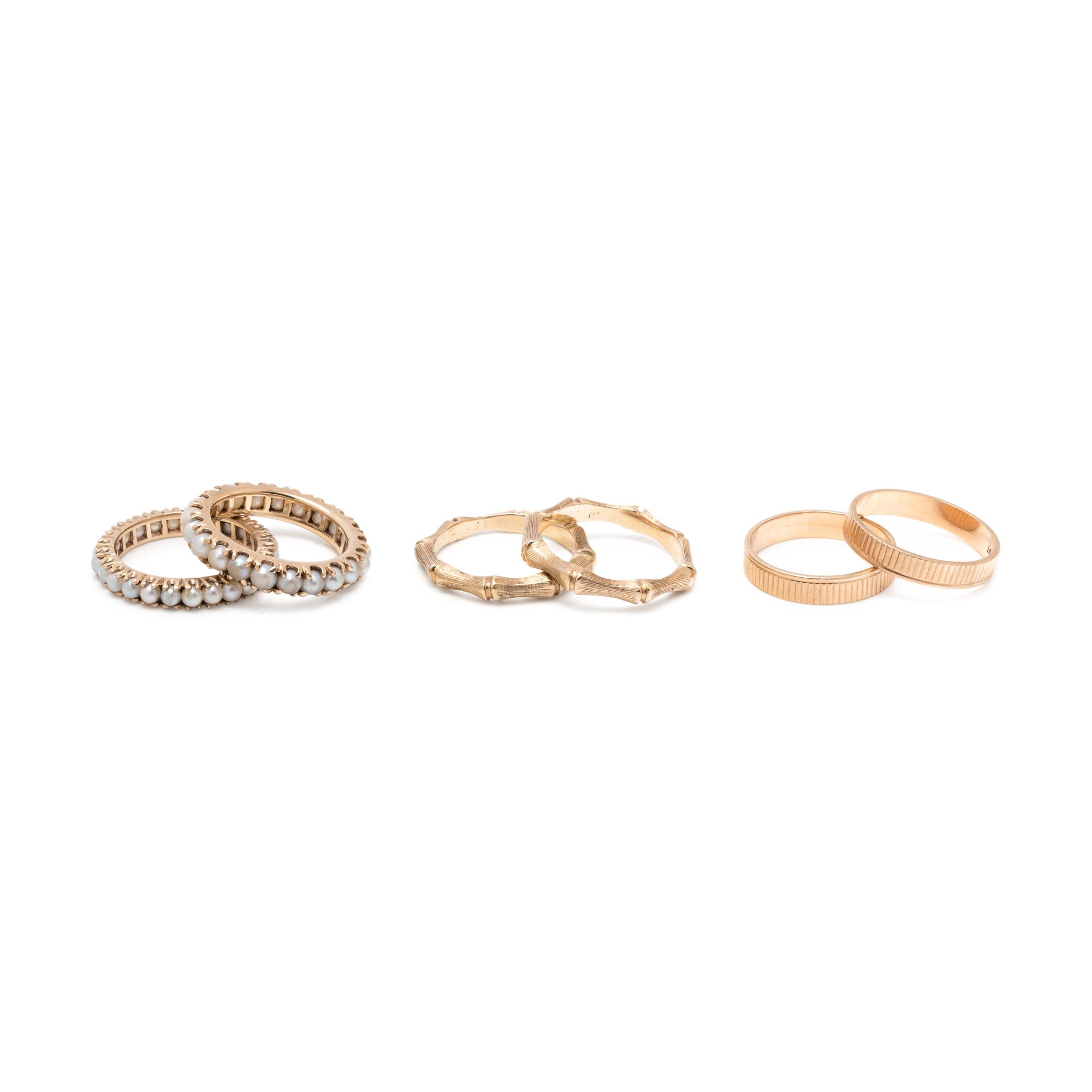 COLLECTION OF YELLOW GOLD RINGS