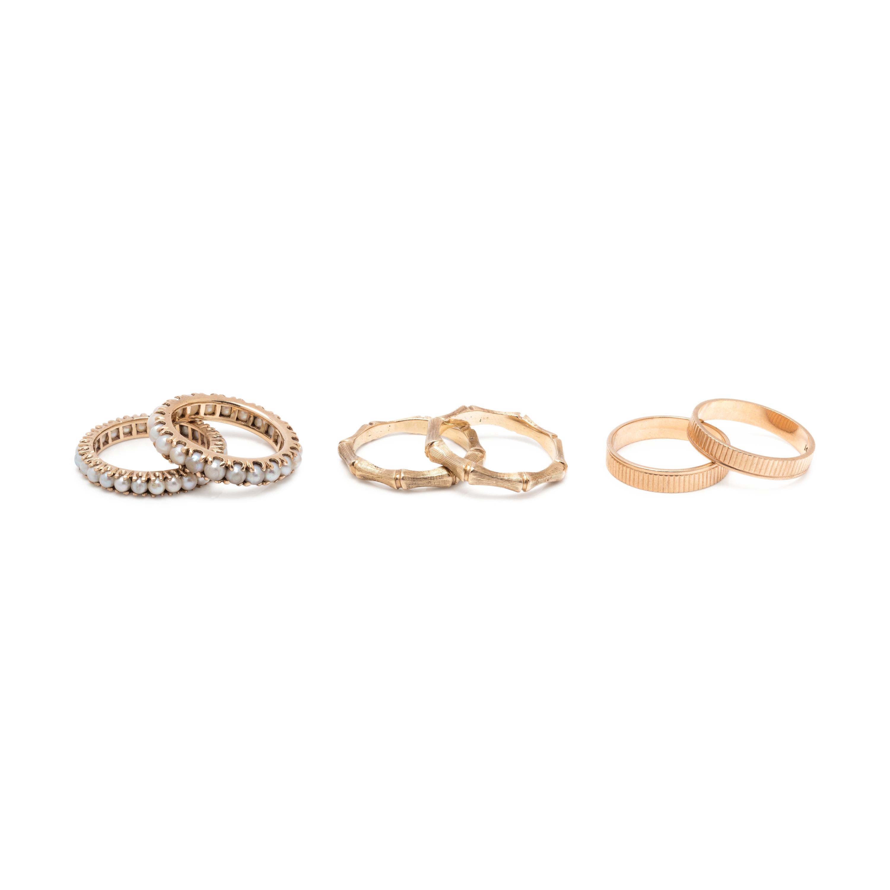 COLLECTION OF YELLOW GOLD RINGS