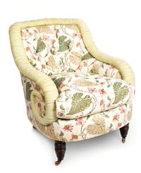 A Floral Cotton-Upholstered Club Chair Height of first 31 inches. — EARLY 20TH CENTURY