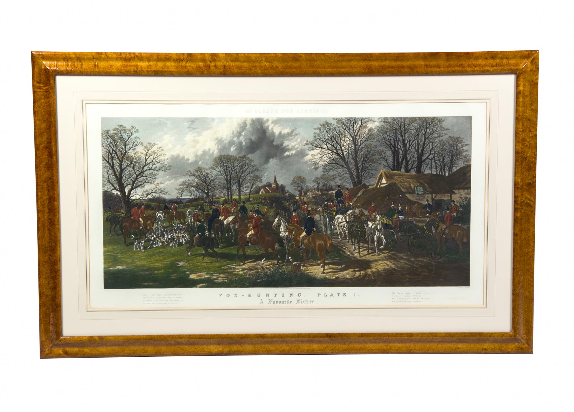 Two English Fox Hunting Plates, AFTER JOHN STURGESS, Height of image 19 3/4 x width 42 inches. — AFTER JOHN STURGESS,