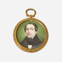 Ezra Bisbee (b. 1808, active 1820-1856) Portrait Miniature of a Young Man
