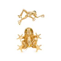 TWO DIAMOND AND GOLD FROG BROOCHES