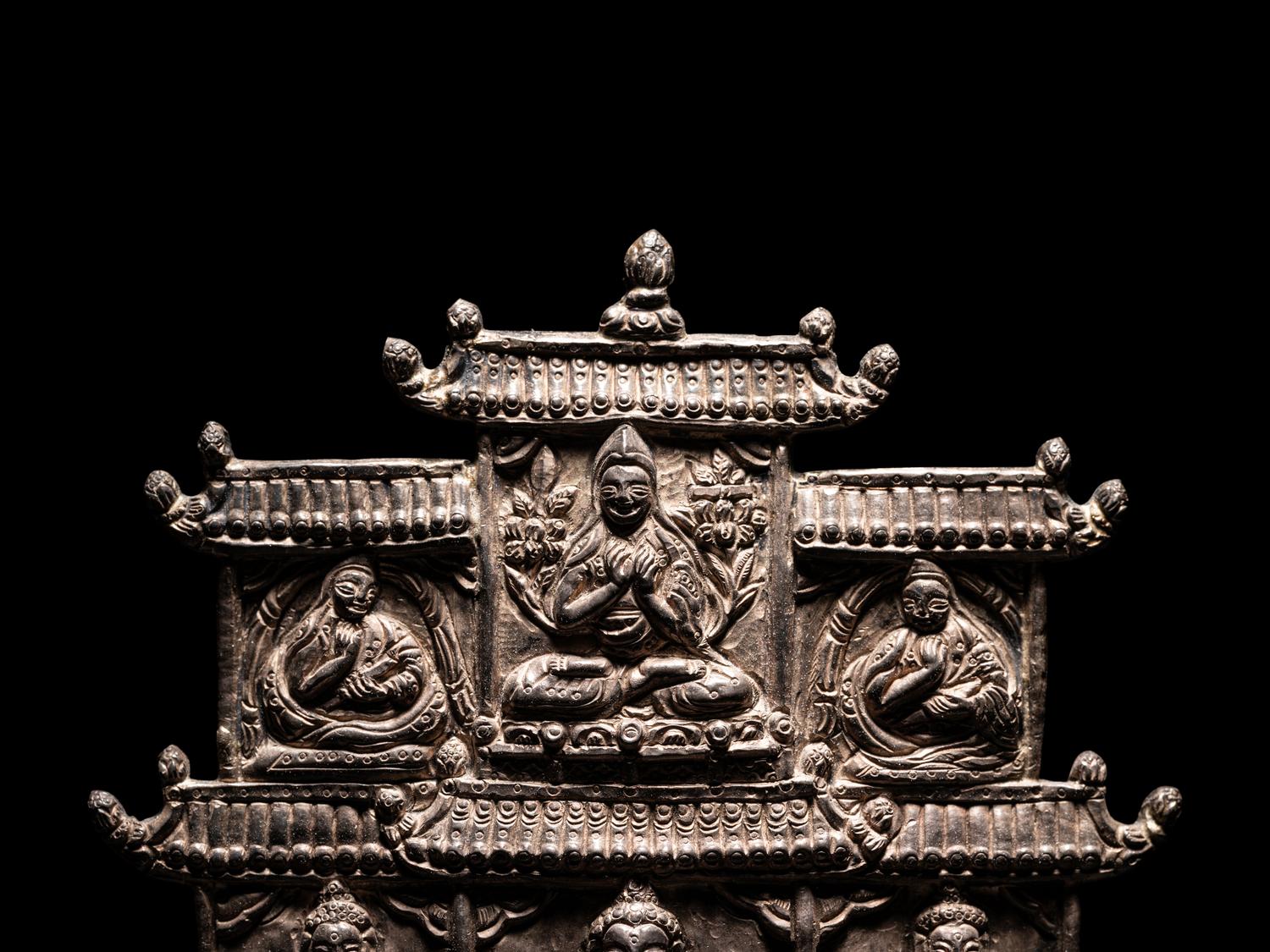 A Tibetan Silver Travelling Shrine, Ga‘u