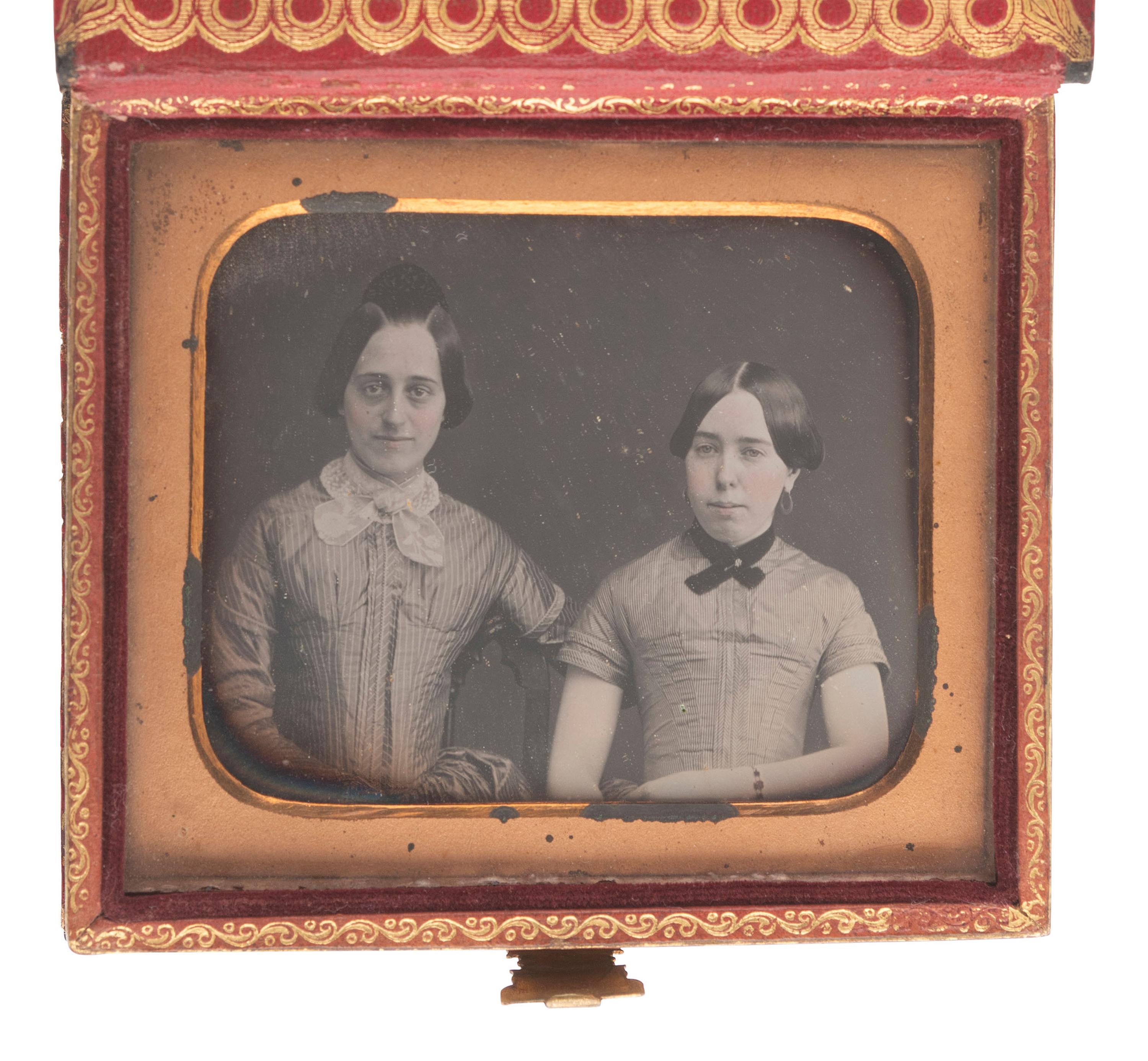 [EARLY PHOTOGRAPHY]. 14 sixth plate daguerreotypes featuring pairs and trios of sitters.