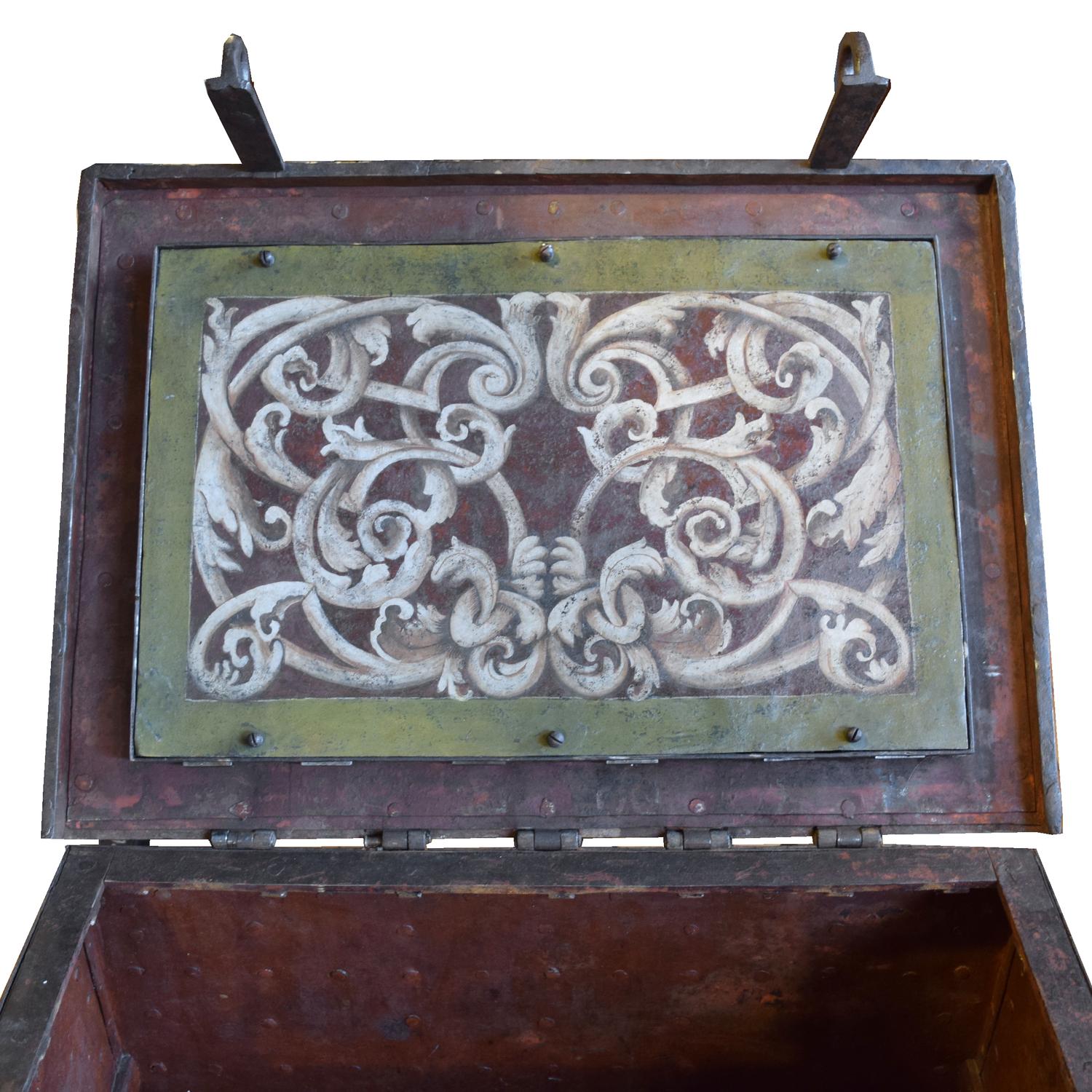 A Wrought Iron Safe Box 35" W x 25" D x 24" H — Italy, 18th Century