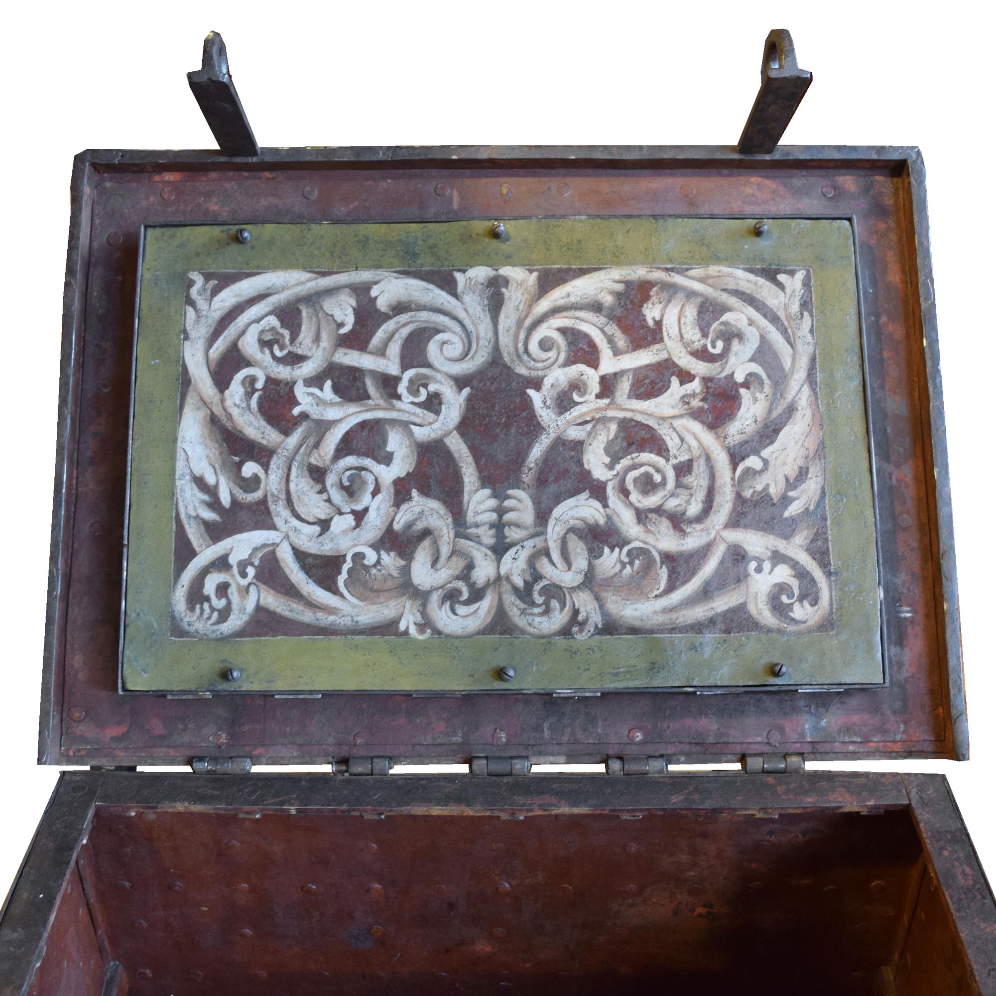 A Wrought Iron Safe Box 35" W x 25" D x 24" H — Italy, 18th Century