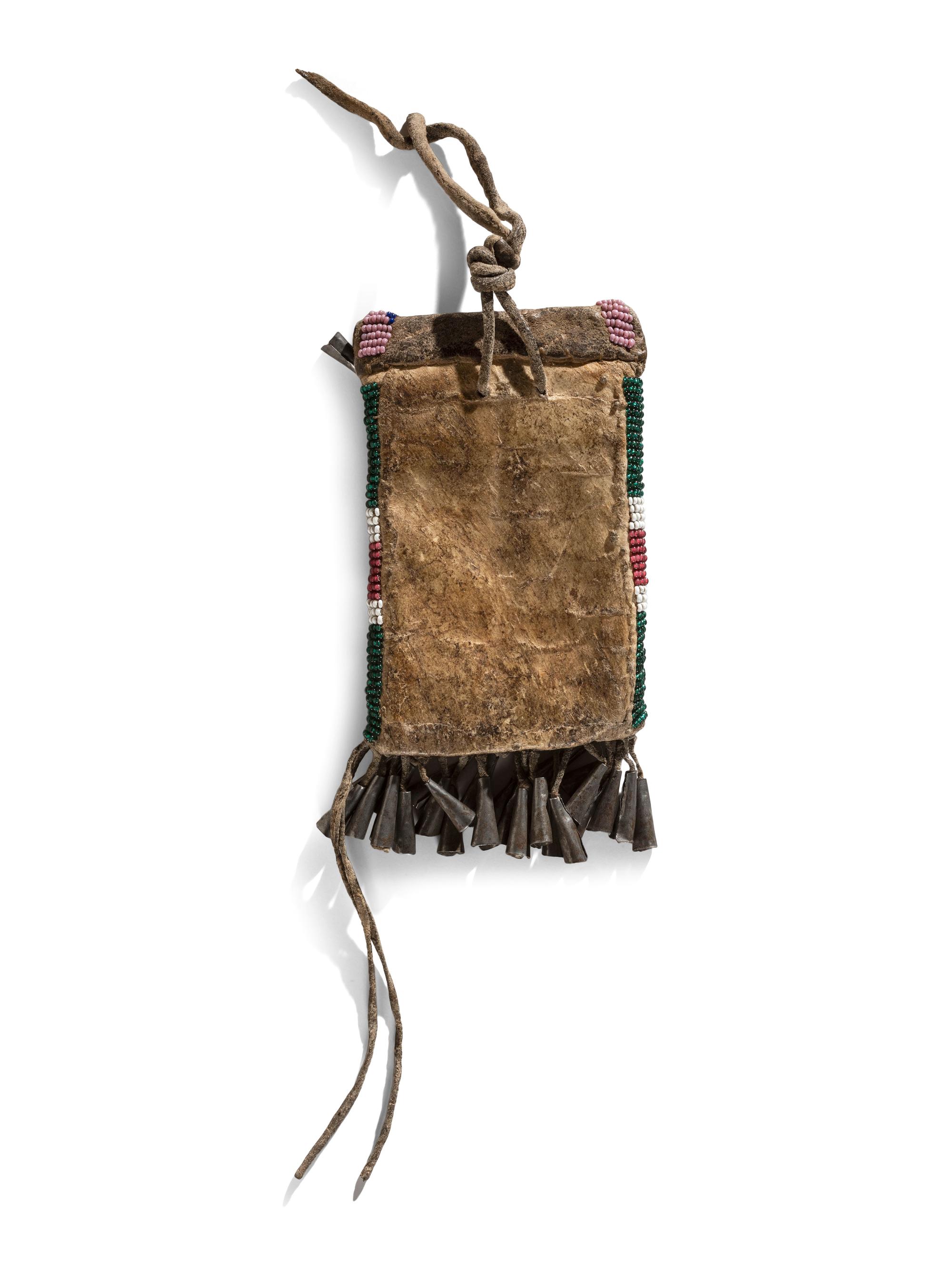 Assiniboine Beaded Hide Strike-A-Light Bag