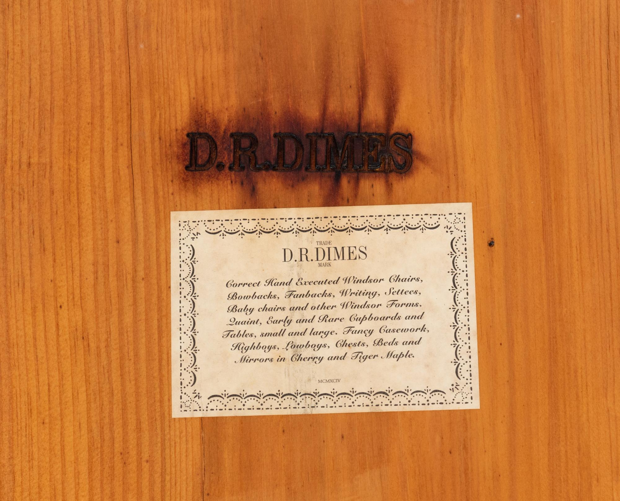 A DR Dimes Tiger Maple Hanging Corner Cabinet