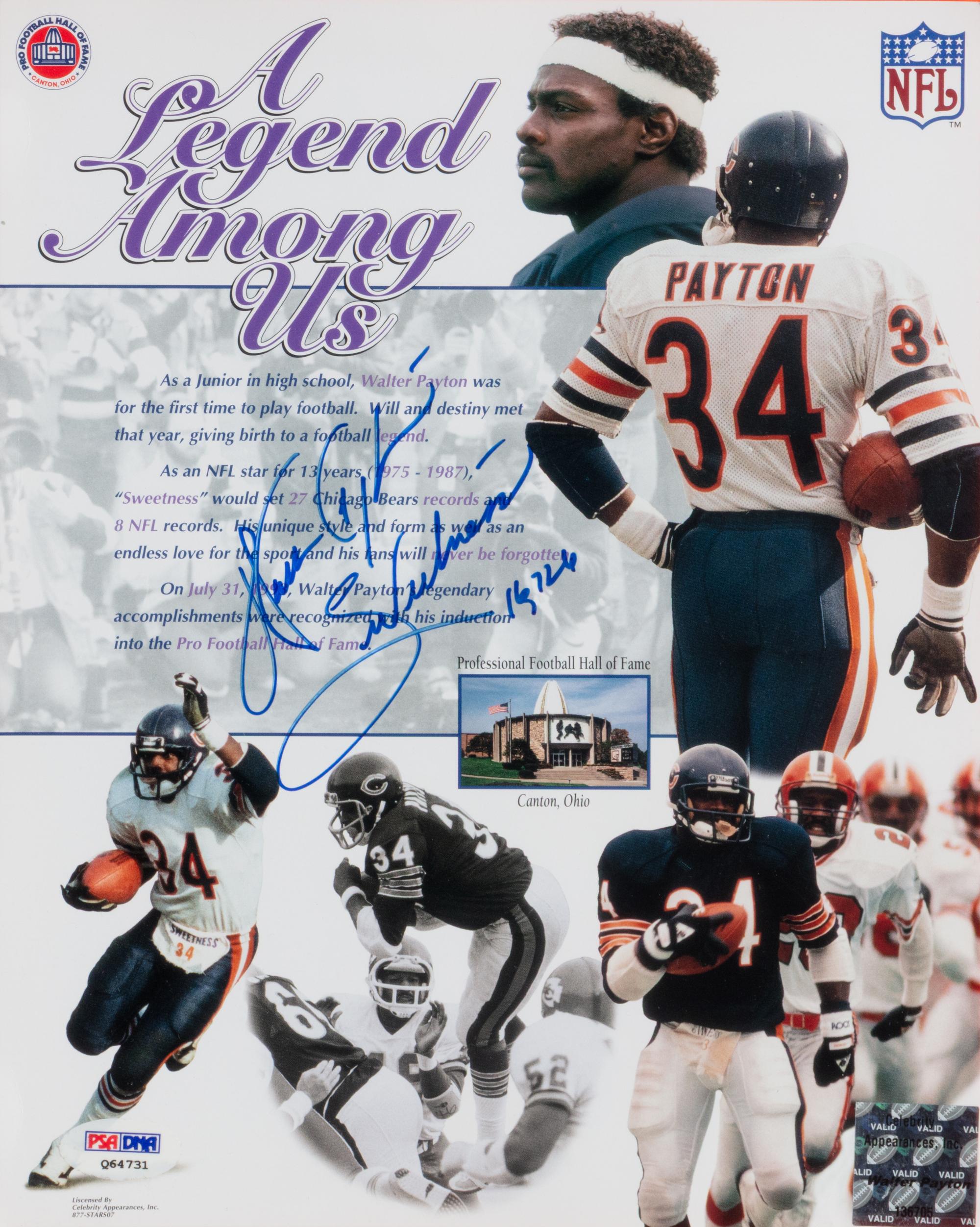 A Collection of Walter Payton Signed Autograph Displays