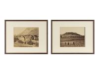 Félix Bonfils (1831-1885) Bethulie (Sanour) - general view; and Djissar-el-Kardeli, sur le Litani