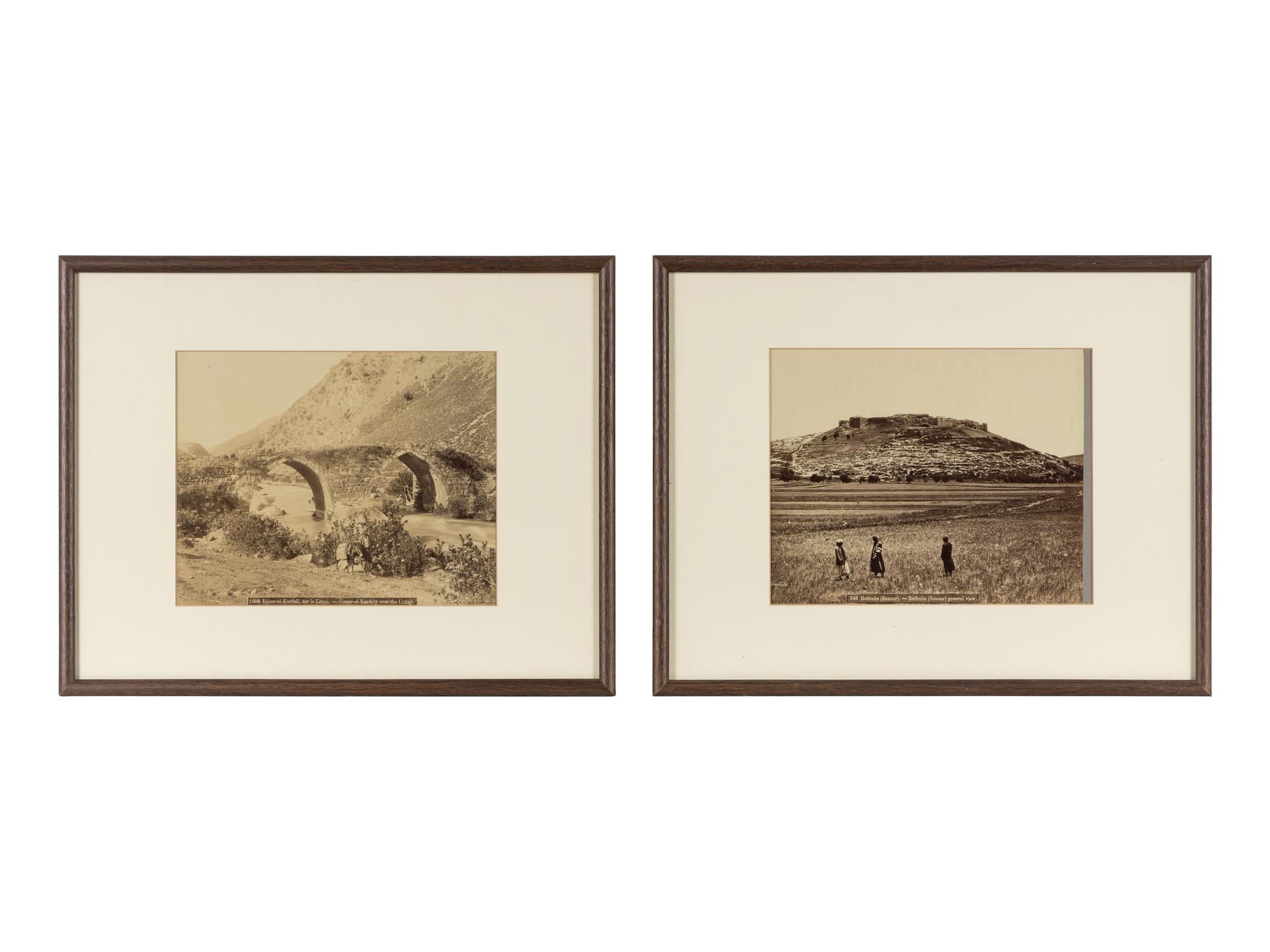 Félix Bonfils (1831-1885) Bethulie (Sanour) - general view; and Djissar-el-Kardeli, sur le Litani
