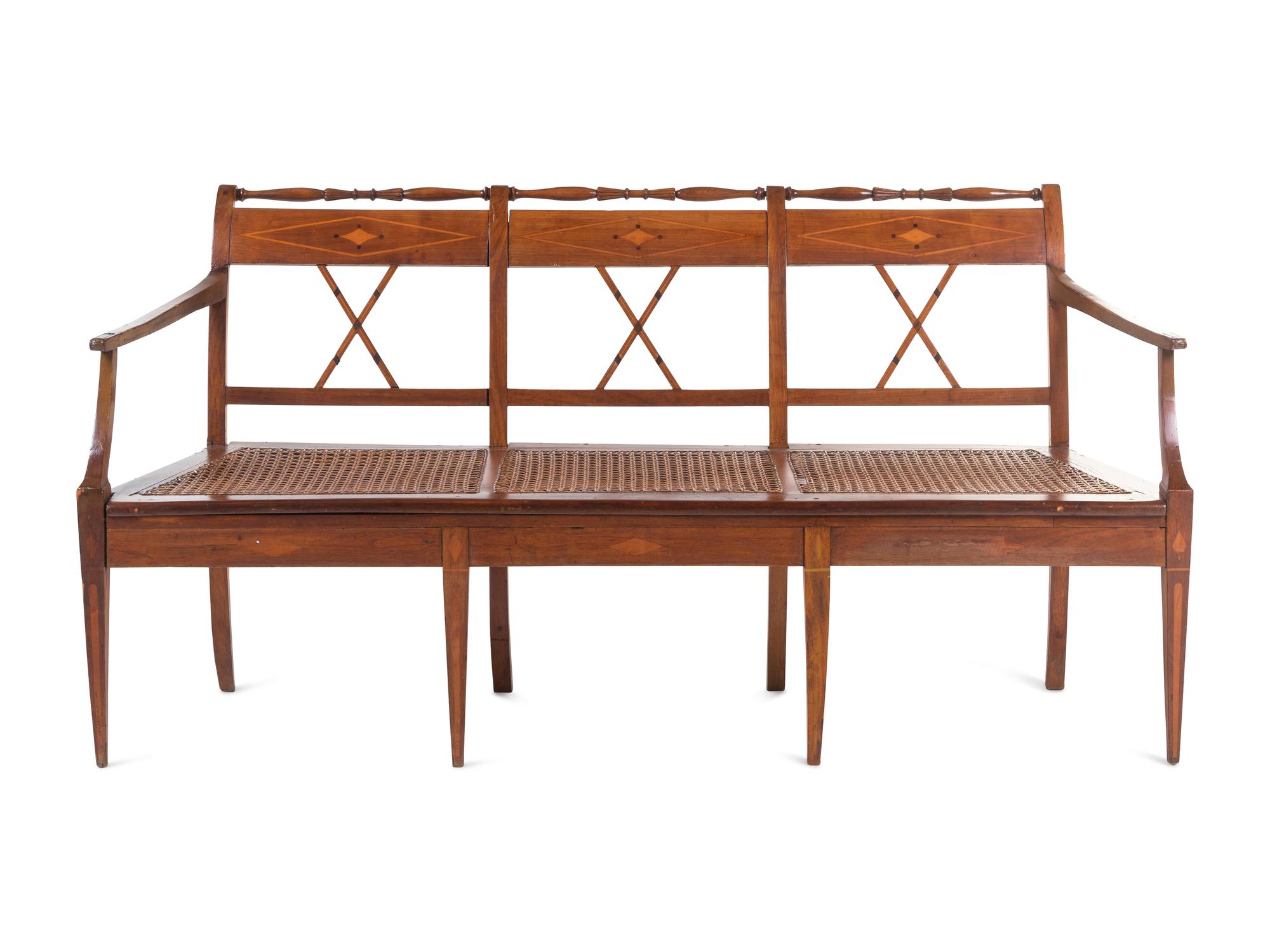 A French or Italian Provincial Fruitwood Bench