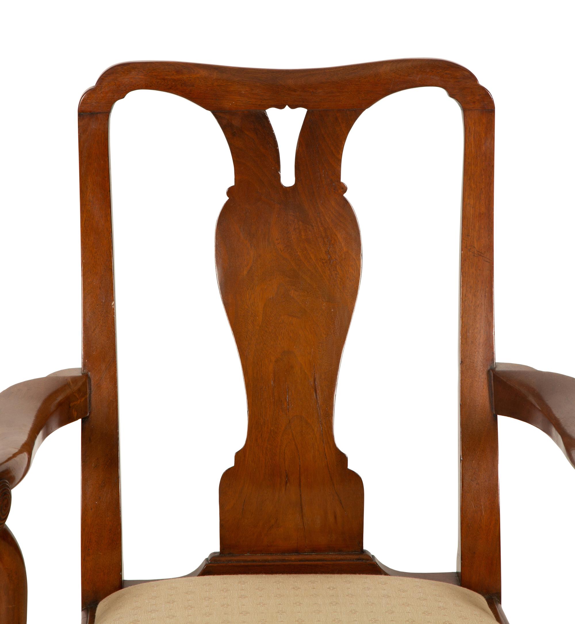 A Georgian Style Carved Mahogany Armchair