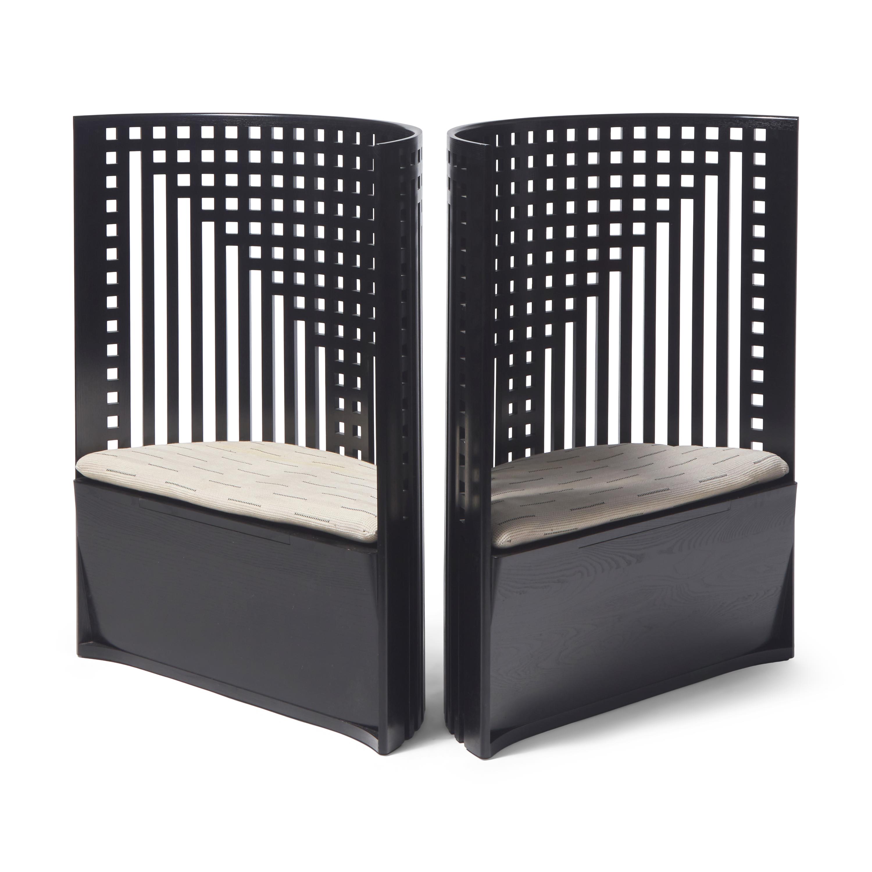 Charles Rennie Mackintosh (Scottish, 1868–1928) — A pair of Willow Chairs for Cassina