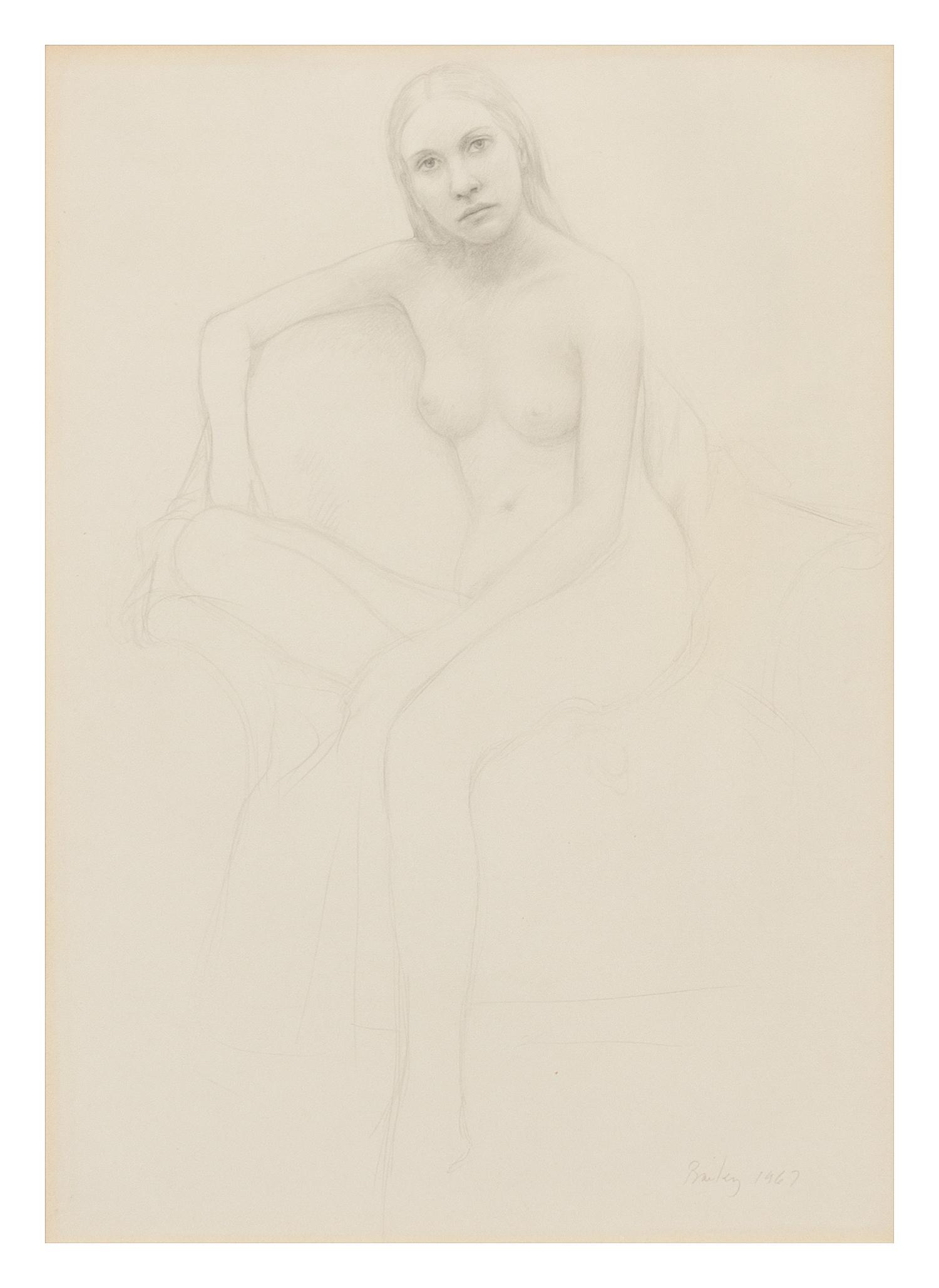 William H. Bailey, (American, 1930), Nude in Armchair, 1967