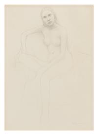 William H. Bailey, (American, 1930), Nude in Armchair, 1967