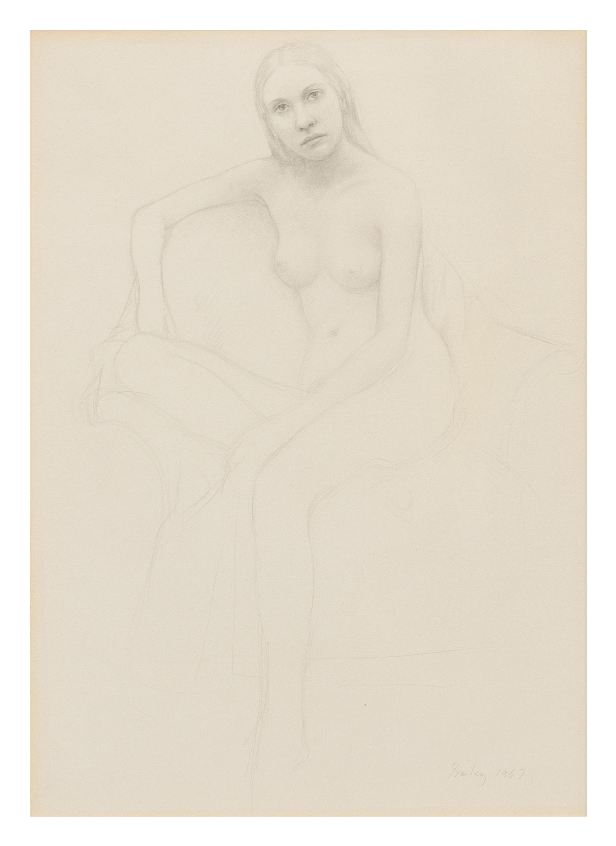 William H. Bailey, (American, 1930), Nude in Armchair, 1967