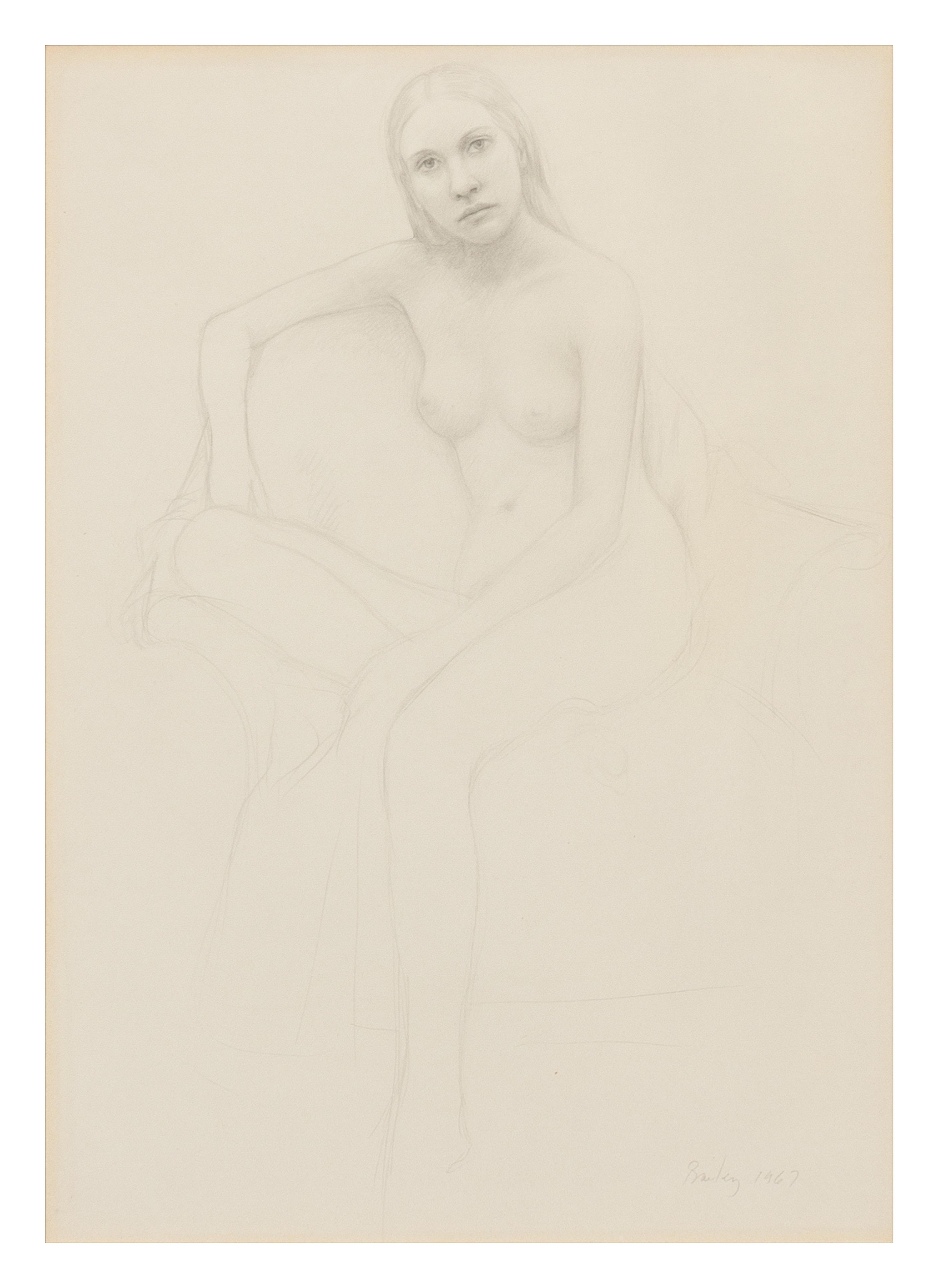 William H. Bailey, (American, 1930), Nude in Armchair, 1967