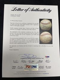 A Multi Signed Autograph Baseball Featuring Joe DiMaggio and Hall of Famers (PSA Letter of Authenticity),