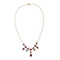 Garnet and Yellow Gold Necklace