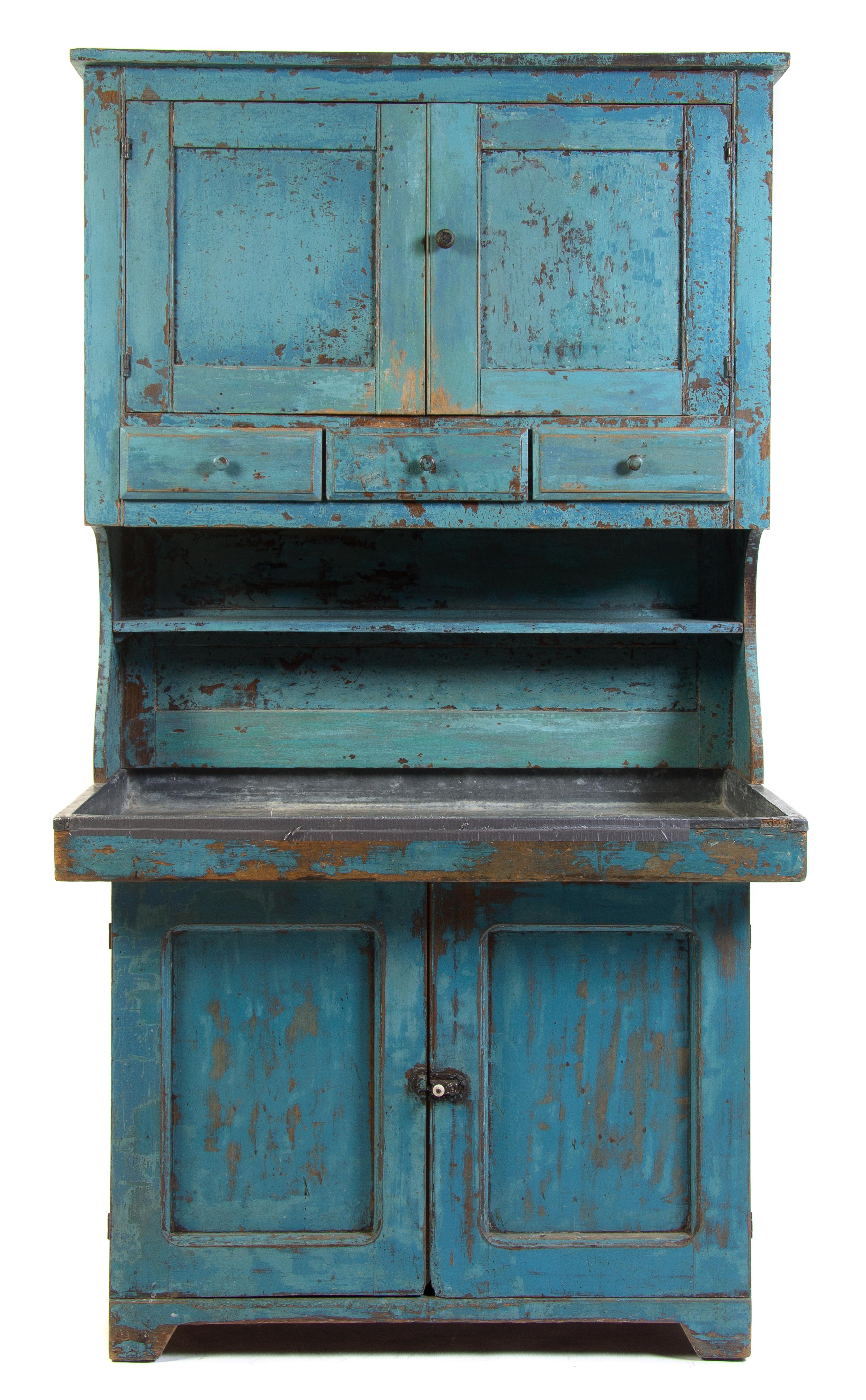 An American Painted Dry Sink Height 76 x width 42 x depth 25 inches. — 19TH CENTURY