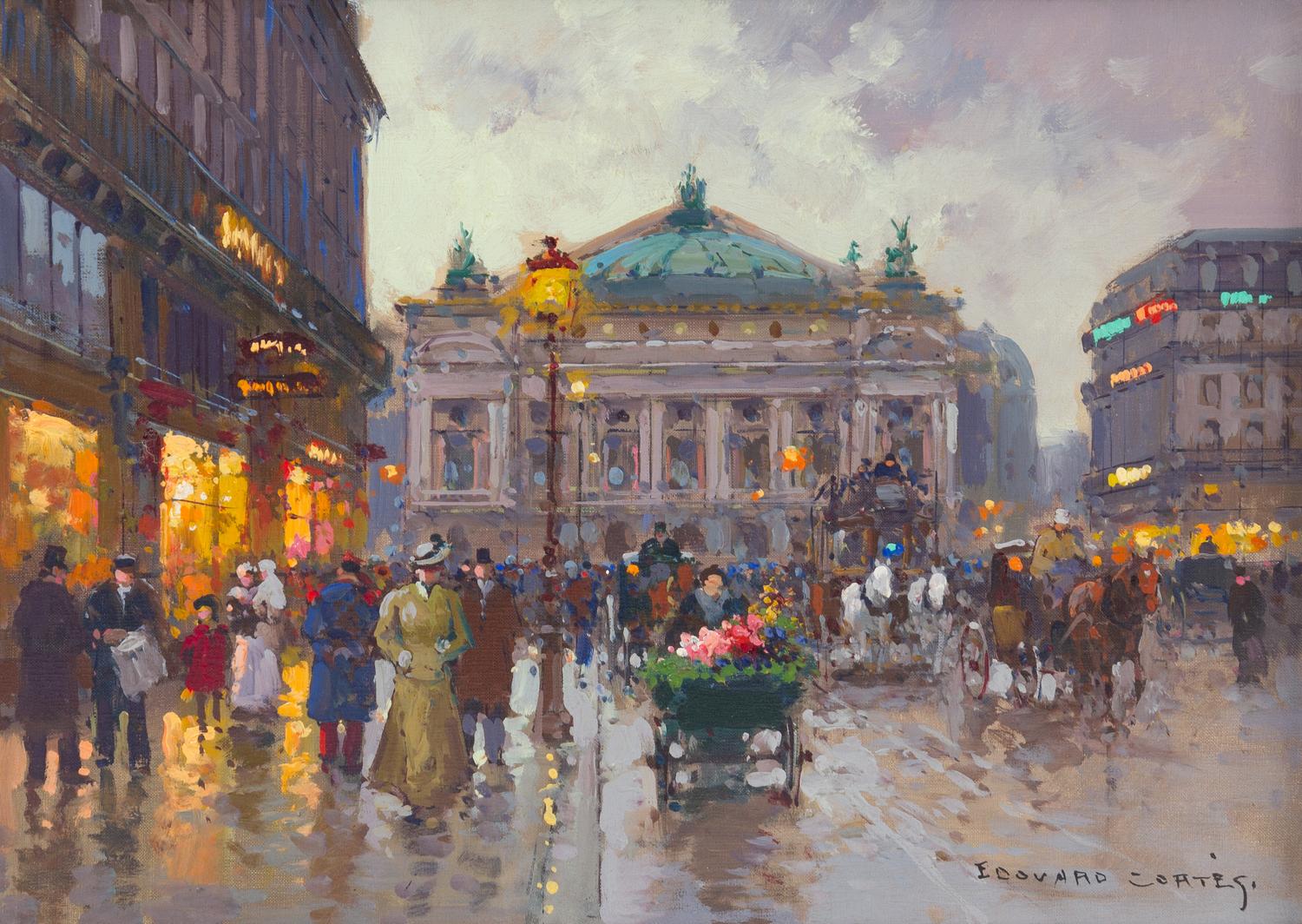 Edouard Leon Cortes, (French, 1882-1969), Place de L'Opera