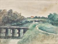 John Henry Twachtman (American, 1853–1902)- Hilly Landscape