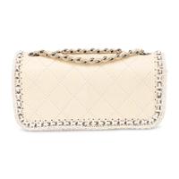 Chanel, Cream Python Flap Bag with Crocheted Trim