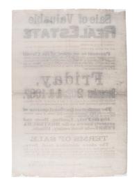 [ILLINOIS]. A group of 3 large nineteenth-century land and estate sale broadsides, comprising: