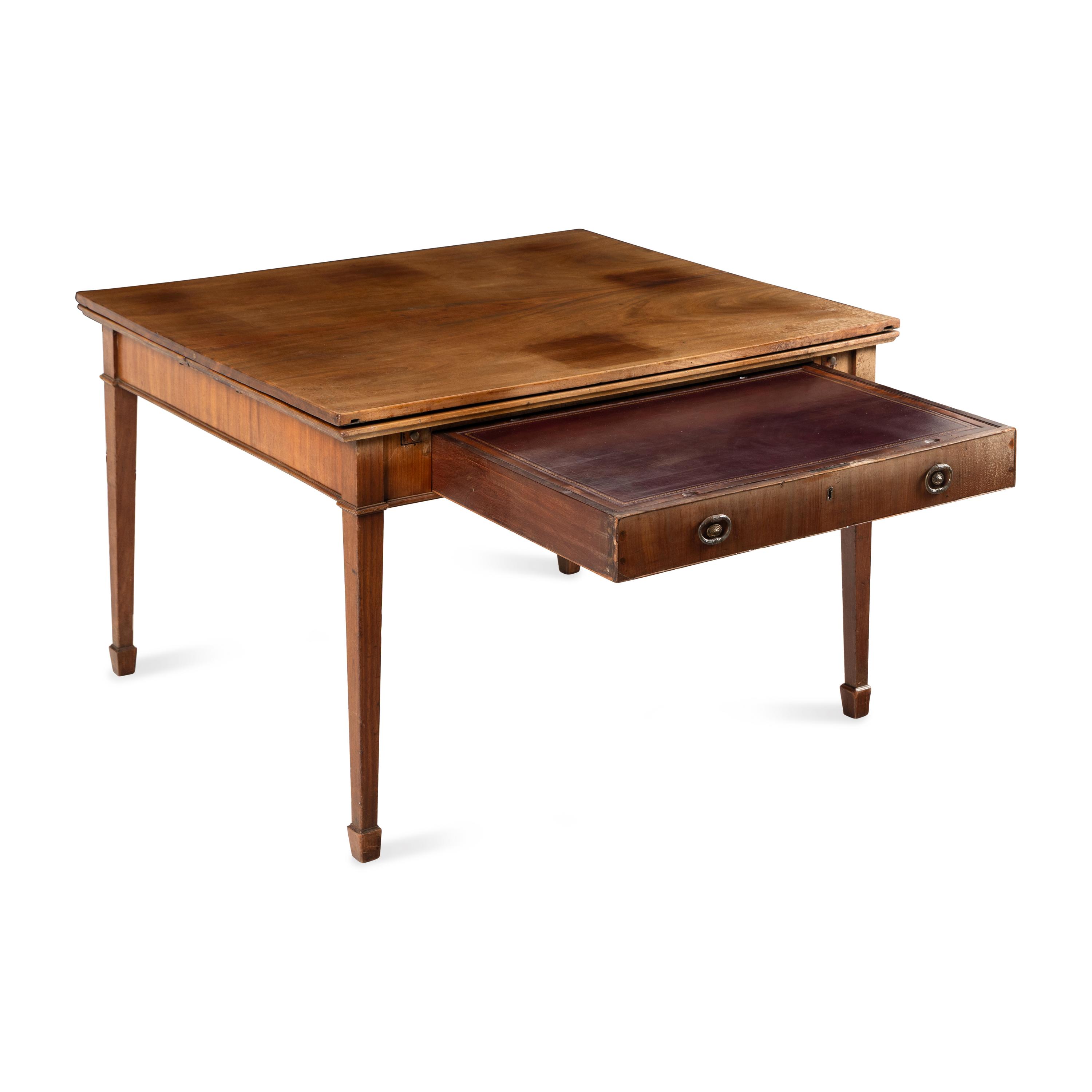 A Regency Mahogany Draw-Leaf Game Table