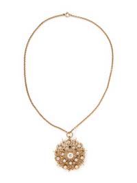 YELLOW GOLD AND DIAMOND PENDANT/BROOCH NECKLACE