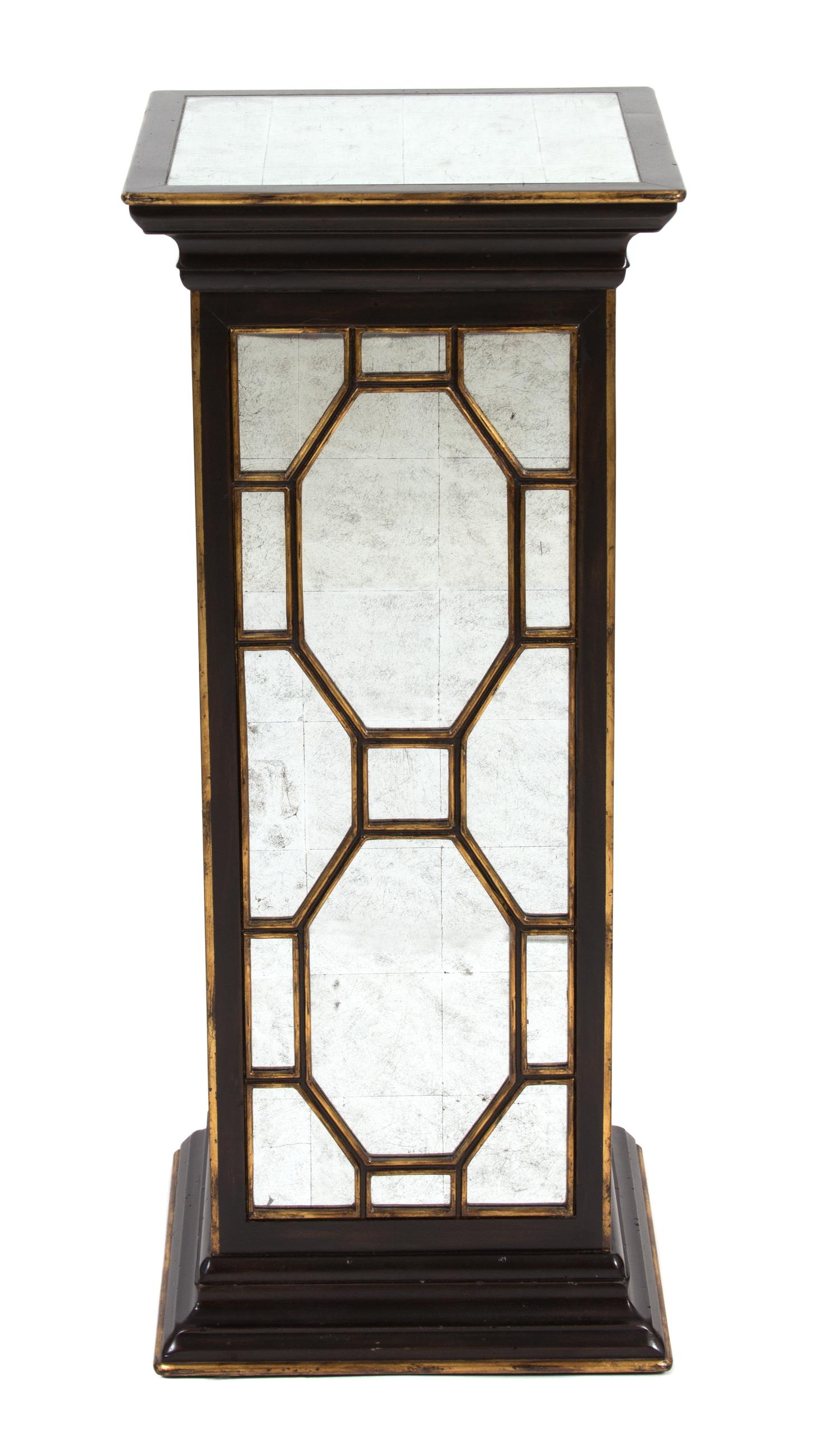 A Regency Style Black and Gilt Decorated Pedestal Height 36 inches. — 20TH CENTURY