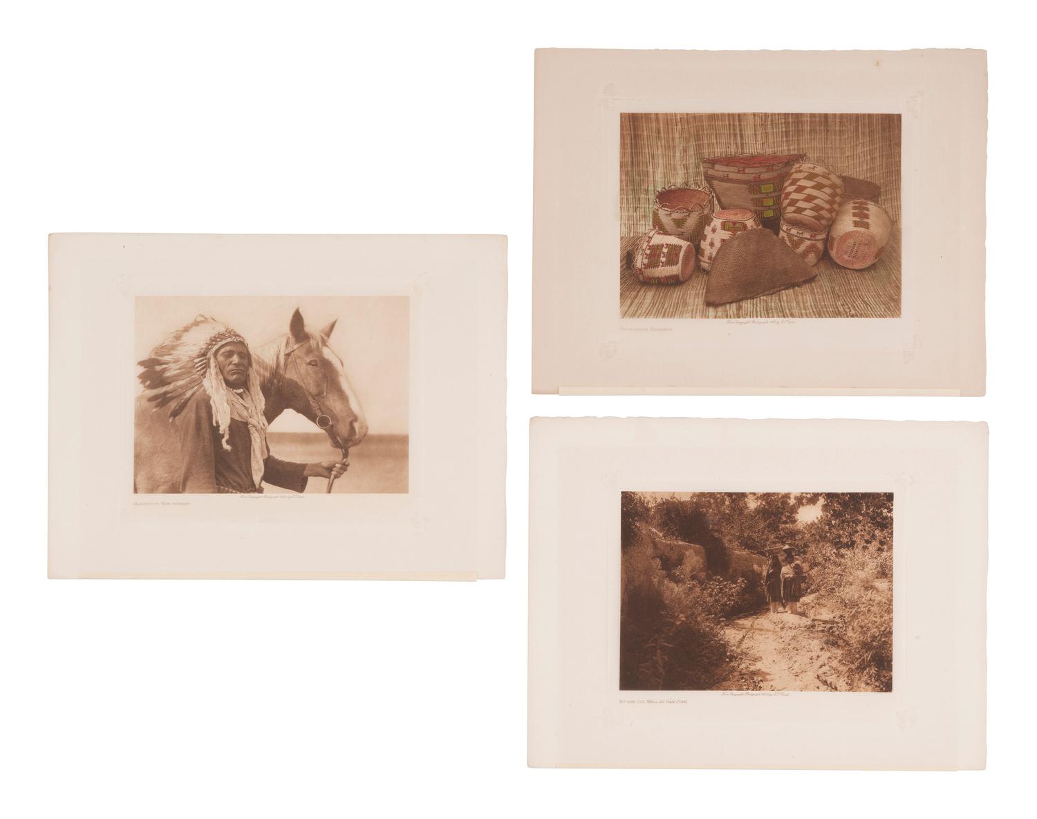 CURTIS, Edward S., photographer. 80 volume photogravures on tissue of Native American subjects.
