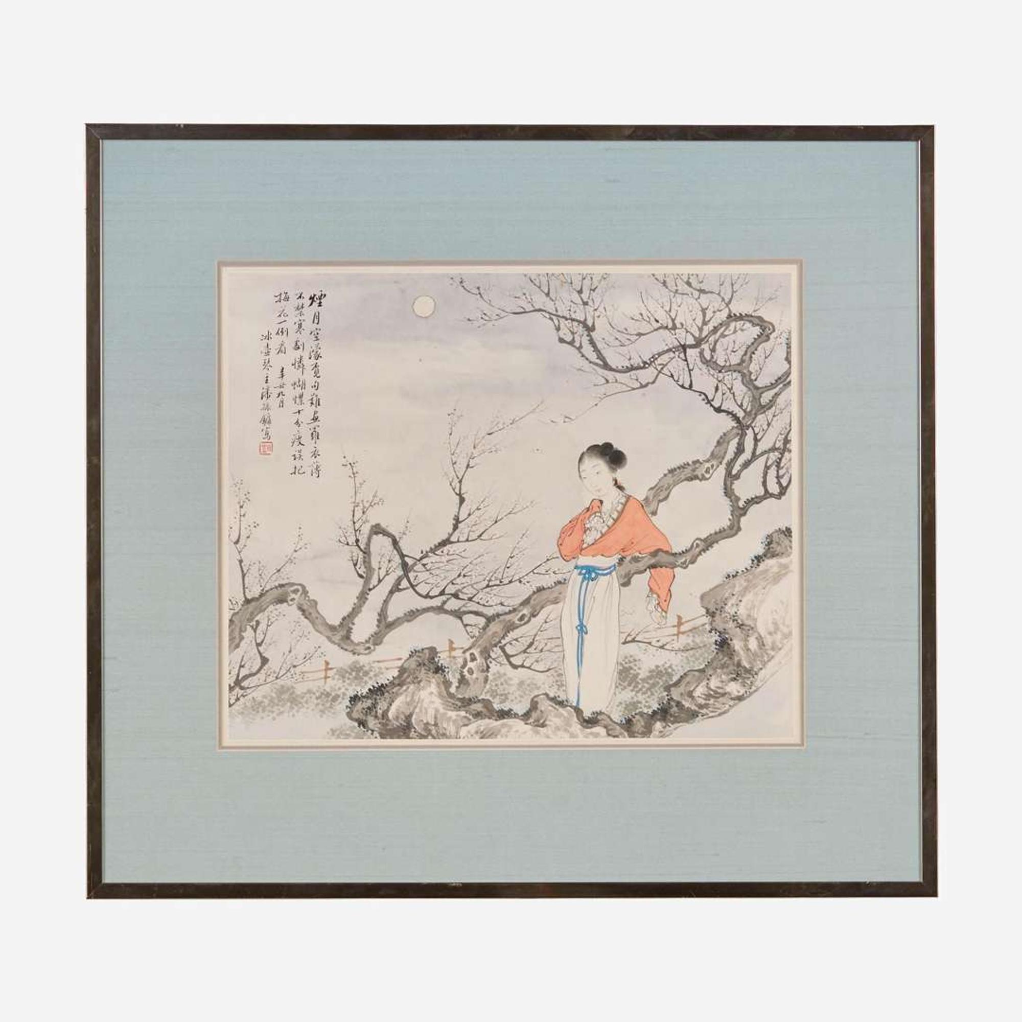 Pan Zhenyong 美人赏梅图 潘振镛 (Chinese b.1852-d.1921)